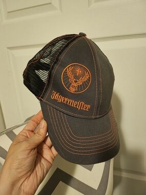 Jagermeister Gray Cap with Orange Logo and Stitching
